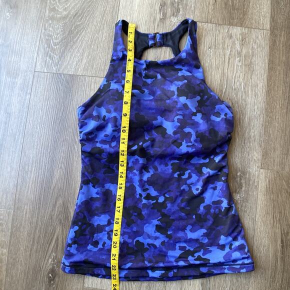 Athleta Maldives Bra Cup Tankini Sz 38 B/C Bottoms Sz S Blue Black Camo - Picture 11 of 16